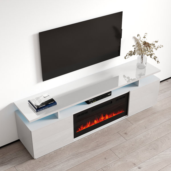 Orren Ellis Burkard TV Stand for TVs up to 78" with Electric Fireplace